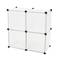 Armário organizador modular Prateleiras do 4 cubos 35x35cm de plástico branco com portas