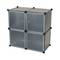 Modular shelving closet storage organizing 4 plastic cube 35x35cm black with doors