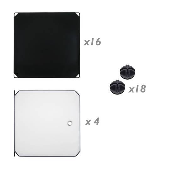 Modular shelving closet storage organizing 4 plastic cube 35x35cm black with doors