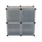 Modular shelving closet storage organizing 4 plastic cube 35x35cm black with doors
