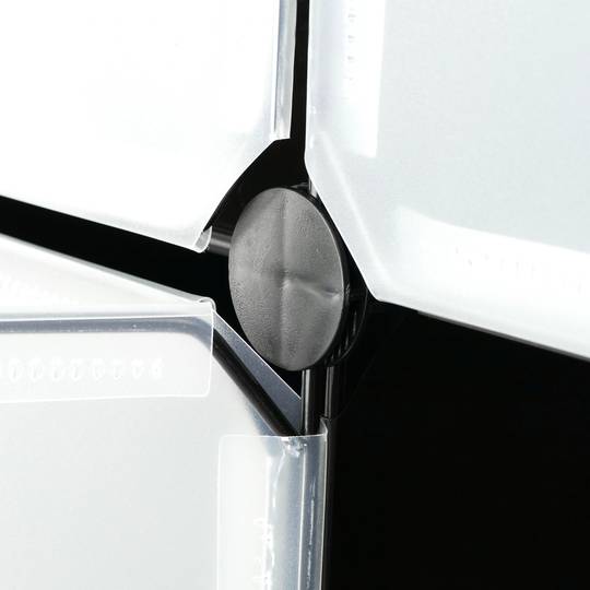 Modular shelving closet storage organizing 4 plastic cube 35x35cm black with doors