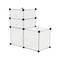 Armário organizador modular Prateleiras do 4 cubos 35x35cm 17x35cm de plástico branco com portas