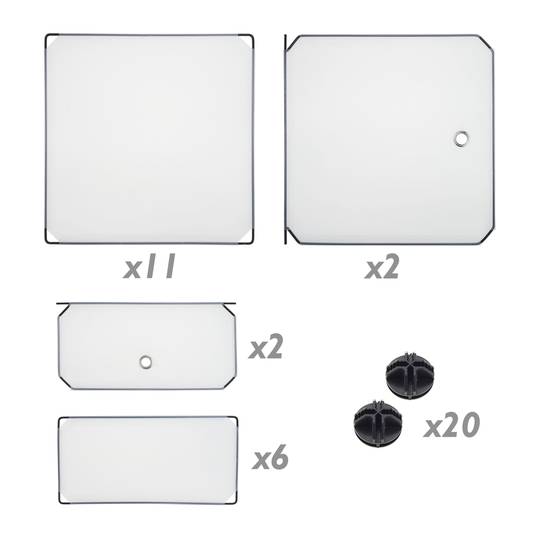 Armário organizador modular Prateleiras do 4 cubos 35x35cm 17x35cm de plástico branco com portas