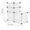 Armário organizador modular Prateleiras do 4 cubos 35x35cm 17x35cm de plástico branco com portas