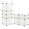 Armário organizador modular Prateleiras do 4 cubos 35x35cm 17x35cm de plástico branco com portas