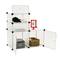 Armário organizador modular Prateleiras do 4 cubos 35x35cm 17x35cm de plástico branco com portas
