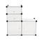 Armário organizador modular Prateleiras do 4 cubos 35x35cm 17x35cm de plástico branco com portas
