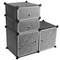 Armadio guardaroba scaffale modulare di 4 cubi 35x35cm 17x35cm nero con porte