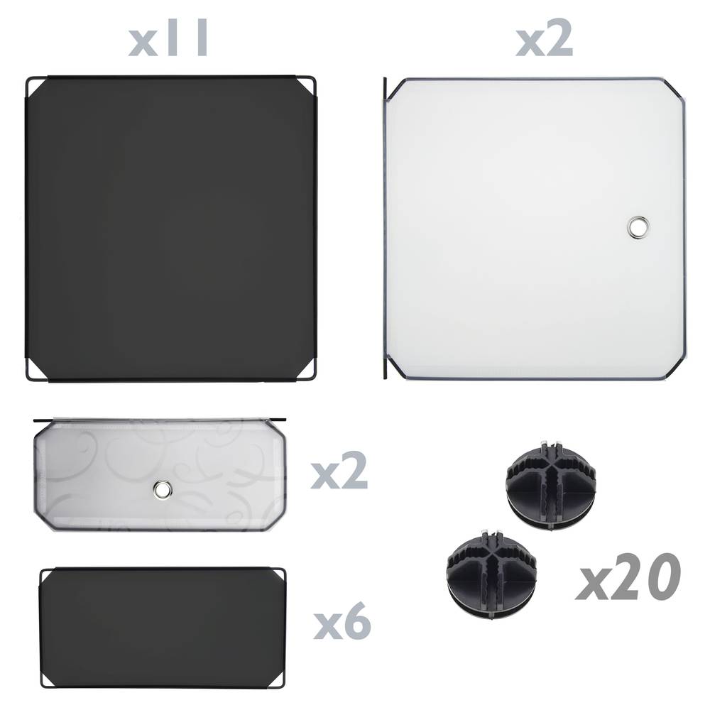 Armadio guardaroba scaffale modulare di 4 cubi 35x35cm 17x35cm nero con porte