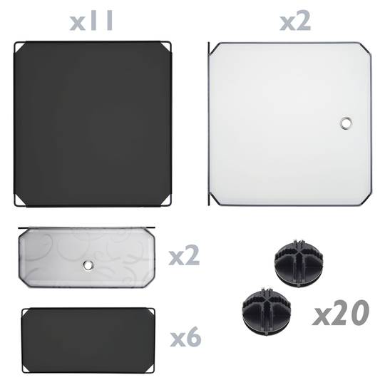 Armadio guardaroba scaffale modulare di 4 cubi 35x35cm 17x35cm nero con porte