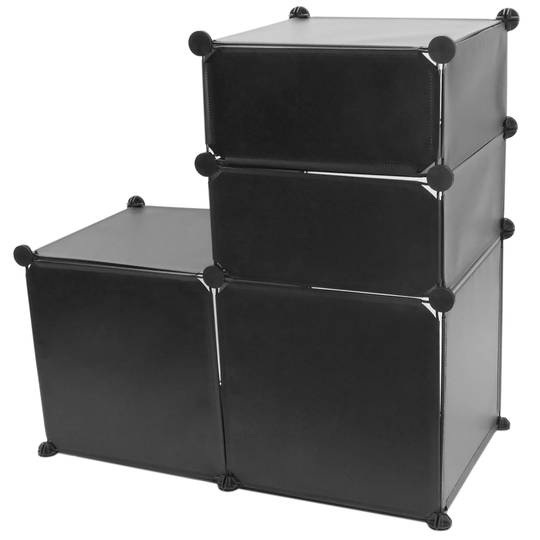 Armadio guardaroba scaffale modulare di 4 cubi 35x35cm 17x35cm nero con porte