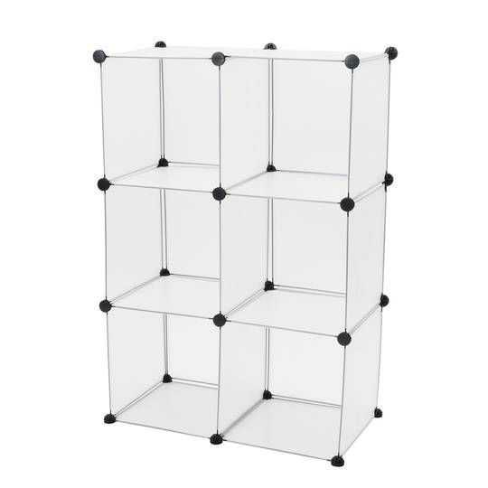 Armadio guardaroba scaffale modulare di 6 cubi 35x35cm bianco