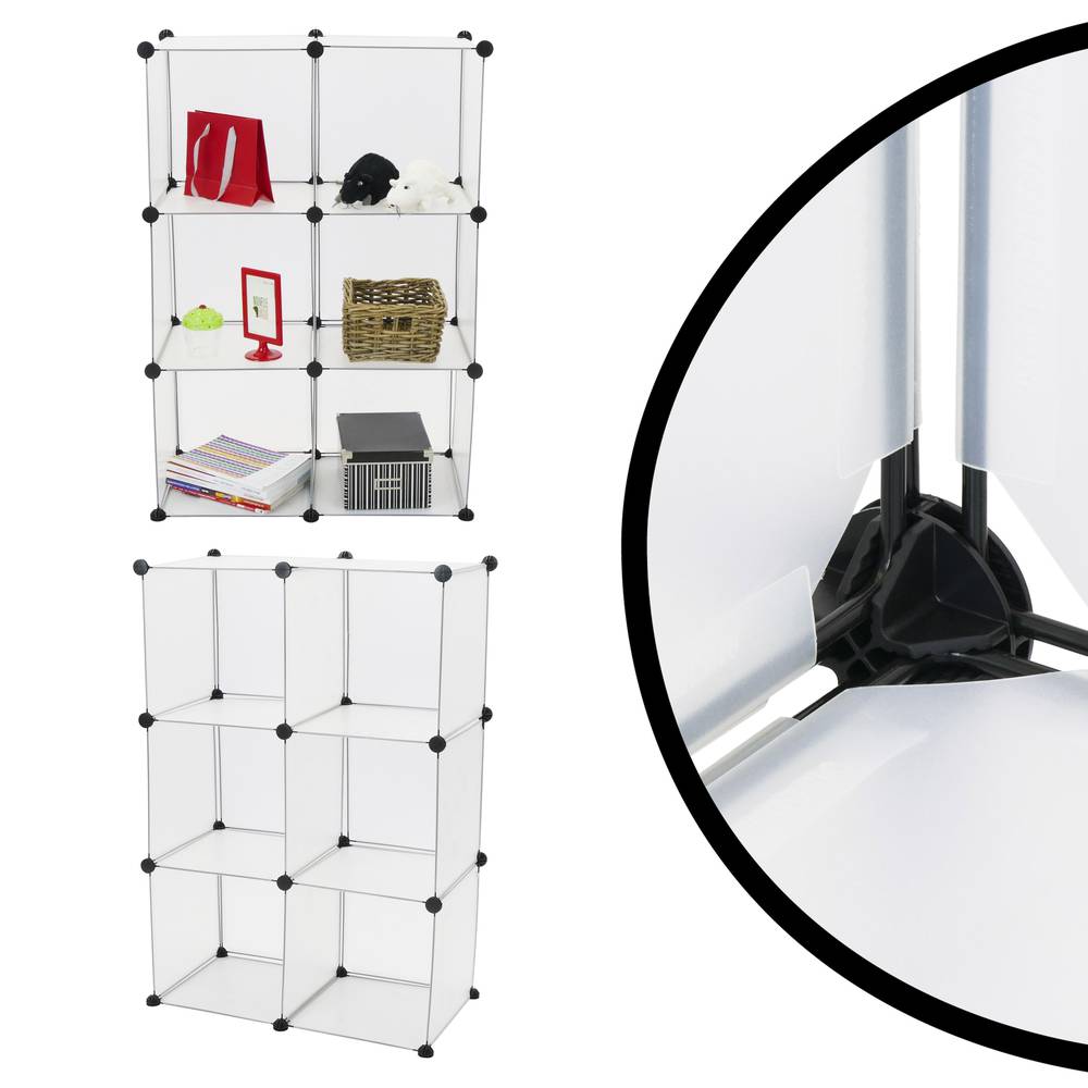 Armadio guardaroba scaffale modulare di 6 cubi 35x35cm bianco
