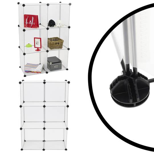 Armadio guardaroba scaffale modulare di 6 cubi 35x35cm bianco