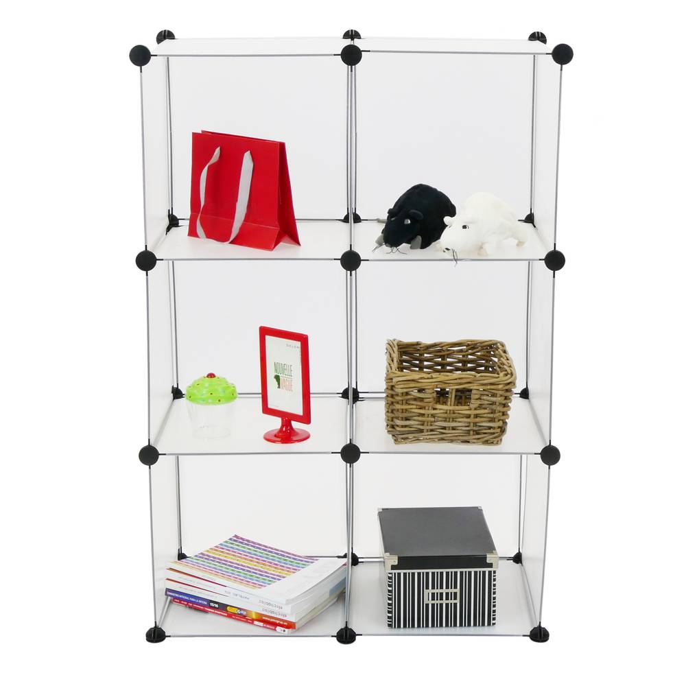 Armadio guardaroba scaffale modulare di 6 cubi 35x35cm bianco