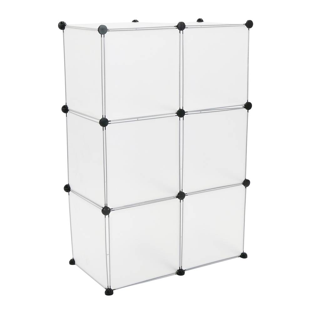 Armadio guardaroba scaffale modulare di 6 cubi 35x35cm bianco