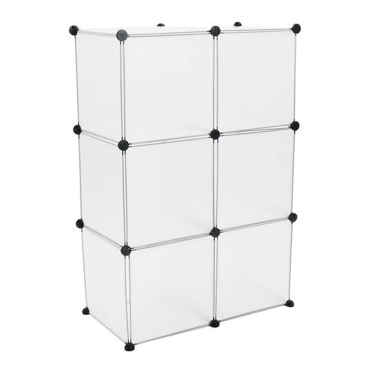 Armadio guardaroba scaffale modulare di 6 cubi 35x35cm bianco