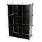 Armoire penderie cabinet etagère de 6 cubes de 35x35cm en plastique noir