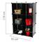Armoire penderie cabinet etagère de 6 cubes de 35x35cm en plastique noir