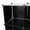 Armoire penderie cabinet etagère de 6 cubes de 35x35cm en plastique noir