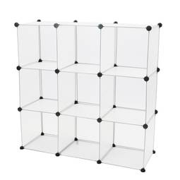 Modular shelving closet storage organizing 9 plastic cube 35x35cm white