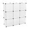 Armoire penderie cabinet etagère de 9 cubes de 35x35cm en plastique blanc