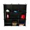 Modular shelving closet storage organizing 9 plastic cube 35x35cm black