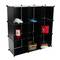 Modular shelving closet storage organizing 9 plastic cube 35x35cm black