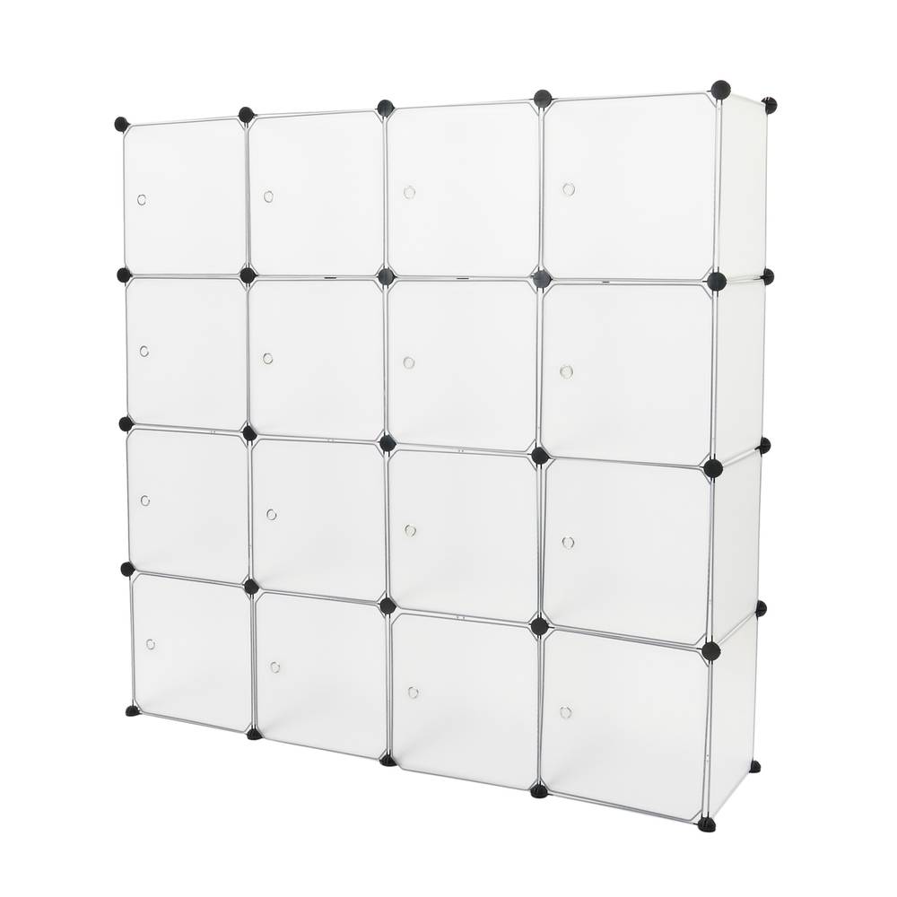 Armari organitzador modular Estanteries de 16 cubs de 35x35cm plàstic blanc amb portes
