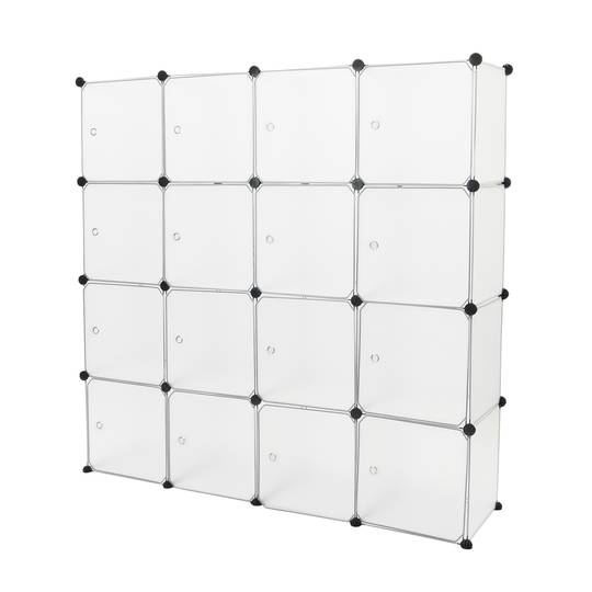 Armari organitzador modular Estanteries de 16 cubs de 35x35cm plàstic blanc amb portes