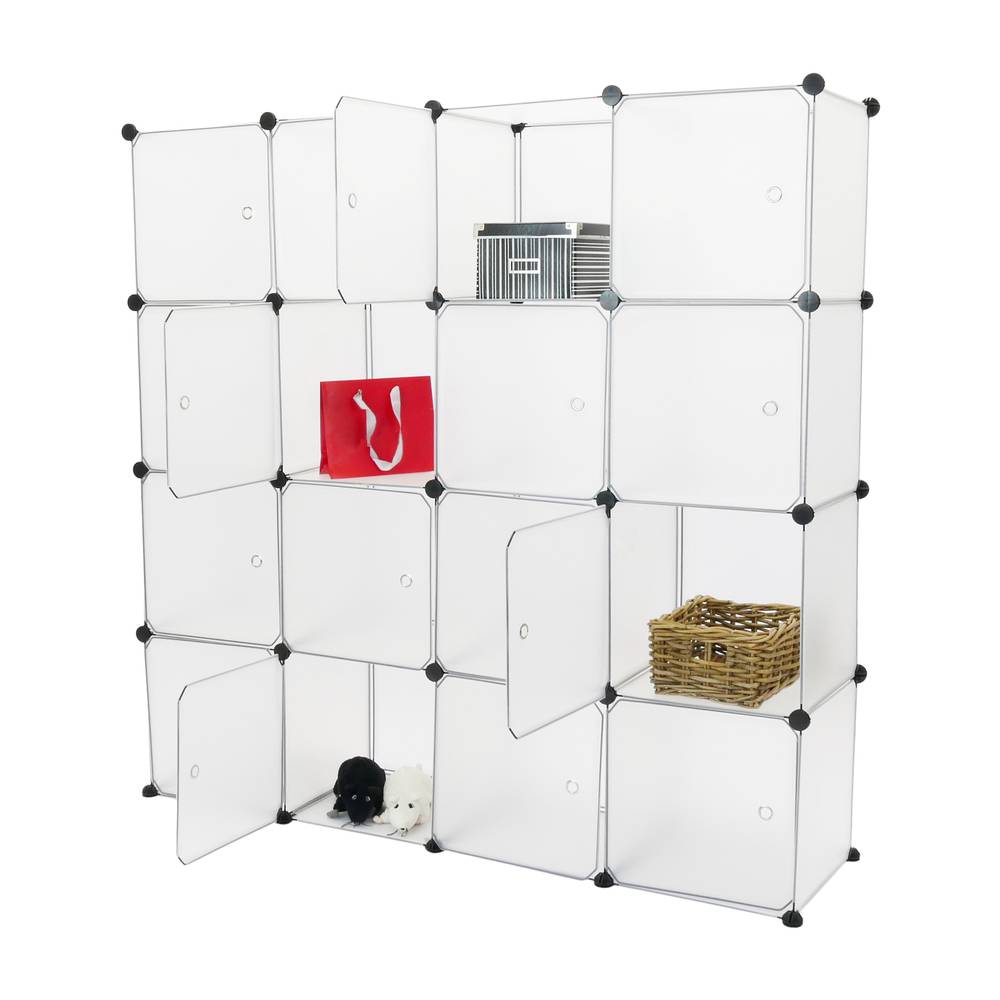 Armari organitzador modular Estanteries de 16 cubs de 35x35cm plàstic blanc amb portes