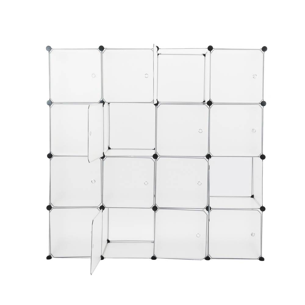 Armari organitzador modular Estanteries de 16 cubs de 35x35cm plàstic blanc amb portes