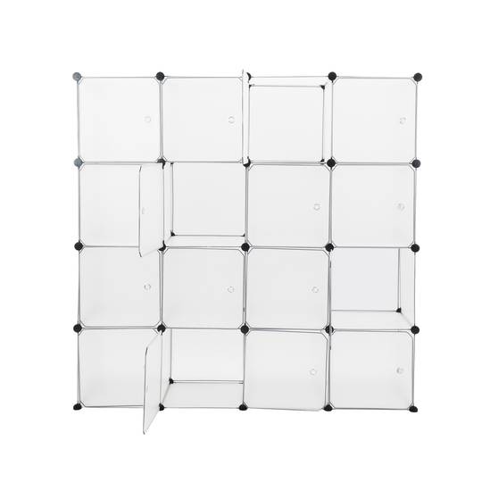 Armari organitzador modular Estanteries de 16 cubs de 35x35cm plàstic blanc amb portes