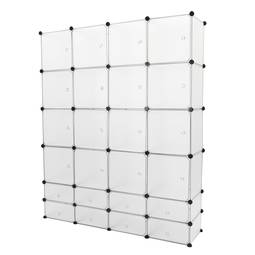 Armário organizador modular Prateleiras do 24 cubos 35x35cm 17x35cm de plástico branco com portas