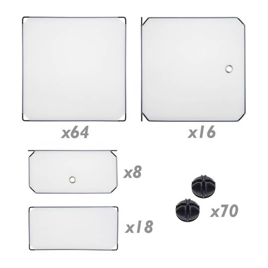 Armário organizador modular Prateleiras do 24 cubos 35x35cm 17x35cm de plástico branco com portas