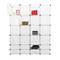 Armário organizador modular Prateleiras do 24 cubos 35x35cm 17x35cm de plástico branco com portas