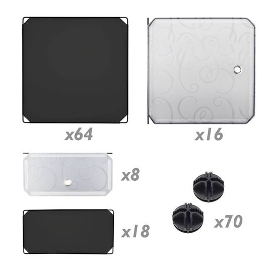 Modular shelving closet storage organizing 24 plastic cube 35x35cm 17x35cm black with doors