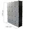 Modular shelving closet storage organizing 24 plastic cube 35x35cm 17x35cm black with doors