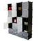 Modular shelving closet storage organizing 24 plastic cube 35x35cm 17x35cm black with doors