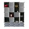 Modular shelving closet storage organizing 24 plastic cube 35x35cm 17x35cm black with doors