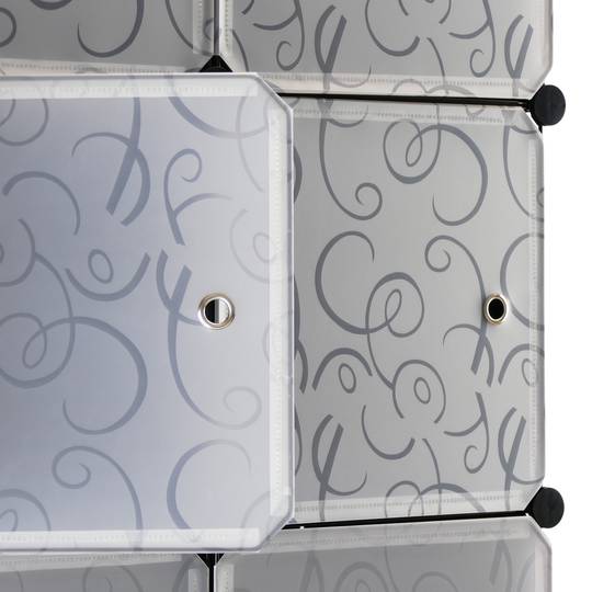 Modular shelving closet storage organizing 24 plastic cube 35x35cm 17x35cm black with doors