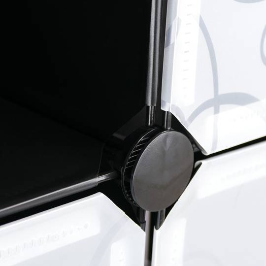 Modular shelving closet storage organizing 24 plastic cube 35x35cm 17x35cm black with doors