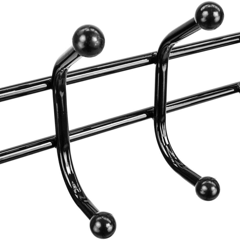 Garderobe Kleiderständer für den Eingang mit Schuhablagen und mit 18 Haken aus Schwarz Metall