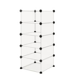 Armoire penderie cabinet etagère de 5 cubes de 17x35cm en plastique blanc