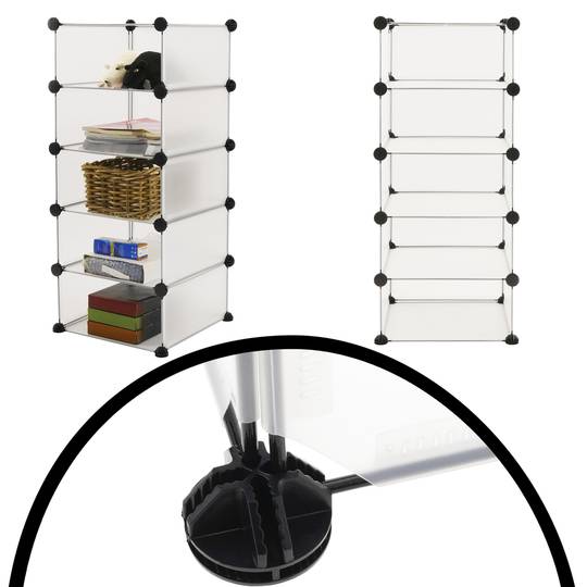 Armari organitzador modular Estanteries de 5 cubs de 17x35cm plàstic blanc