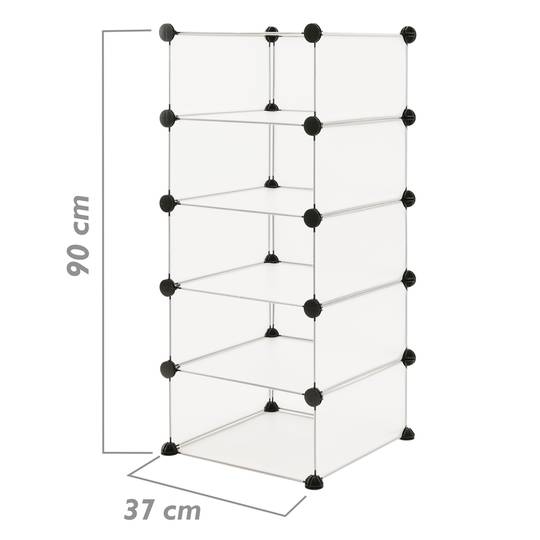 Armari organitzador modular Estanteries de 5 cubs de 17x35cm plàstic blanc