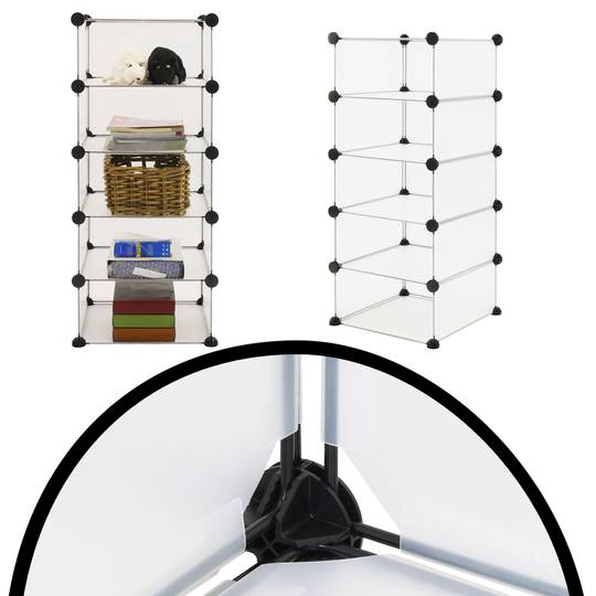 Armari organitzador modular Estanteries de 5 cubs de 17x35cm plàstic blanc