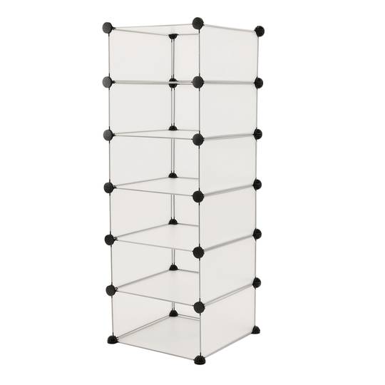 Armoire penderie cabinet etagère de 6 cubes de 17x35cm en plastique blanc