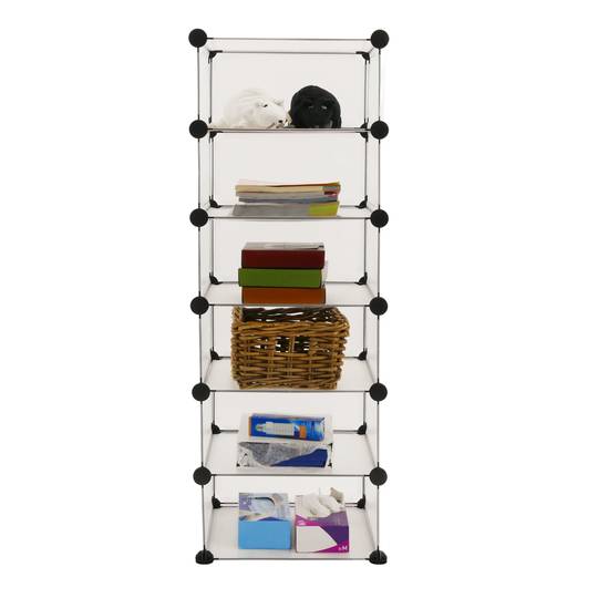 Armoire penderie cabinet etagère de 6 cubes de 17x35cm en plastique blanc