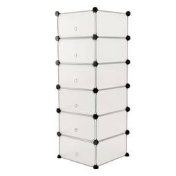 Modular shelving closet storage organizing 6 plastic cube 17x35cm white with doors